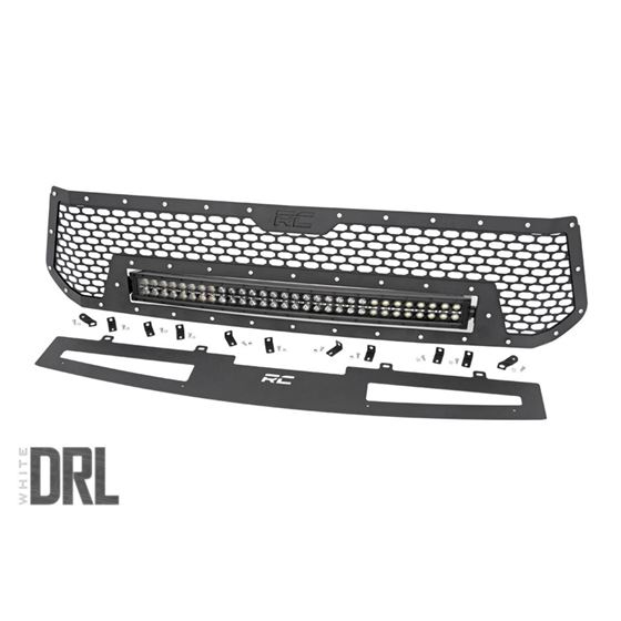 Mesh Grille 30" Dual Row LED Black White DRL Toyota Tundra (14-17) (70225) 1