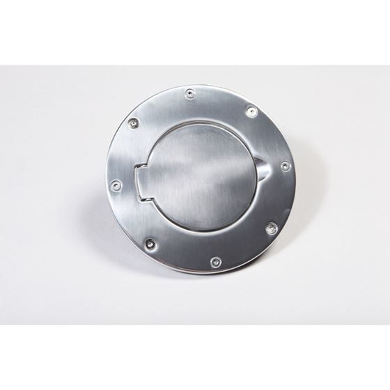 Non-Locking Gas Cap Door Polished Aluminum; 97-06 Jeep Wrangler TJ