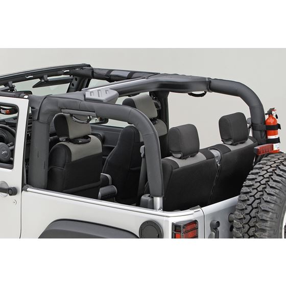 Roll Bar Cover Black Polyester; 07-16 Jeep Wrangler JK