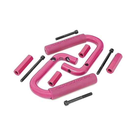 Grab Handles Steel Front Pink Jeep Wrangler JK/Wrangler Unlimited (07-18) (6501PINK) 1