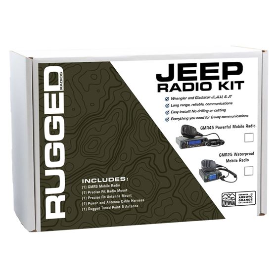 25 Watt GMR25 Jeep Wrangler JL JLU and Gladiator JT Two-Way GMRS Mobile Radio Kit 1