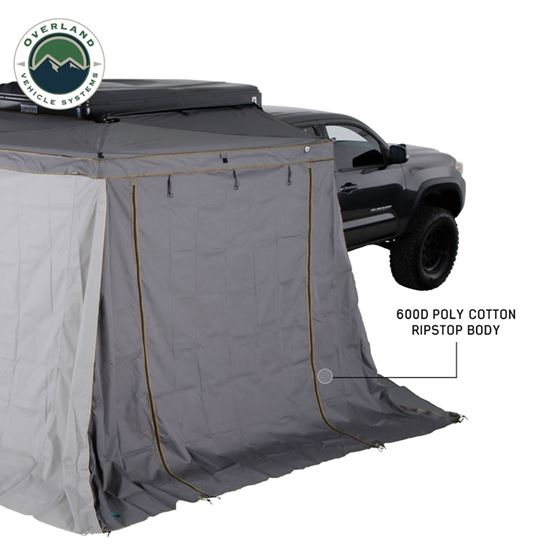 HD Nomadic 270 LTE - Awning Wall 1 Passenger Side Grey Body Green Trim W/Storage Bag (18349909) 3